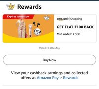 Amazon shopping get  flat 100 on 500 any payment mode (user specific)