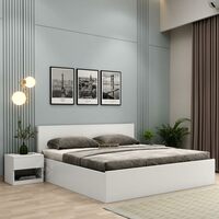 Wooden Street Harper Queen Size Bed - Frosty White Finish