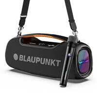 Blaupunkt Atomik Knightz 100W King of Boombox I Thumping Bass |Class Battery 15,600mAh(@3.7V)I2-Night Playtime |Outdoor Rugged IPX6 Splash, Dust proof, Party 9 modes Aura Lights I Wireless Karaoke Mic
