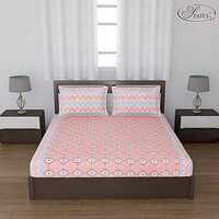 Status Contract -Cotton Rich Double Bedsheet with 2 Pillow Covers for Bed Room, Home, Hotel-120 GSM (Orange)