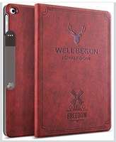 ProElite Smart Deer Flip case Cover for iPad 9.7 inch 2018/2017 / Air 2 / Air 1 5th/6th Generation (A1822/A1823/A1893/A1954)- Wine Red 