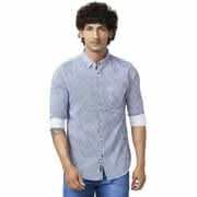 Spykar Men White Cotton Regular Slim Fit Full Sleeve Causal Printed Shirt XL