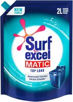 Surf Excel Matic Top Load Liquid Detergent 2 L Refill Pouch, Designed To Remove Tough Stains, For Top Load Washing Machines