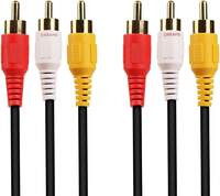 Darahs 3RCA Male to 3RCA Male Stereo Audio Video Cable Gold Plated - Suitable for TV LC LED Home Theater Laptop PC DVD (4.9 FT 1.5 Meter)