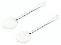 SignoraWare Kitchen Tools Stainless Steel(Food Grade) Heavy Gauge(1.2 MM) Elite Skimmer/Poni/Deep Fry Jhara/Jharni No.8 for Frying and Straining Puris/Nuggets/Rice/Pakodas (Size 48 cm) Set/2