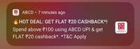Get Flat ₹20 Cashback on Spend above ₹100 using ABCD UPI & get FLAT ₹20 Cashback