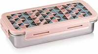 Attro Volvo Stainless Steel Lunch Box  - Pink 630ml+170ml [Apply ₹96 Off Coupon]