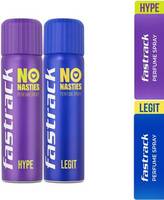 Fastrack No Nasties Perfume Spray - Hype & Legit (Pack of 2) Deodorant Spray - For Men & Women  (270 ml, Pack of 2)