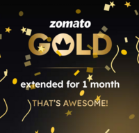 Free Zomato gold 1 month extension (Account specific)