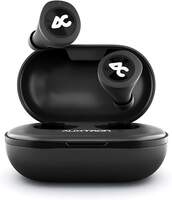 Auxtron AirBolt 505 True Wireless (TWS) Earbuds - Bluetooth 5.0, Full Touch Earphones, IPX5 Water Resistant, HD Stereo Sound, High Bass, InBuilt MIC, Upto 36 Hours Playtime with Charging Case (Full Black)