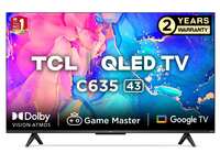 TCL 108 cm (43 inches) 4K Ultra HD Smart QLED Google TV 43C635 (Black)