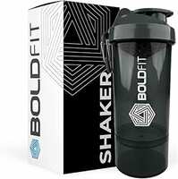 Boldfit Plastic Shakers For Protein Shake Bottle Gym Shaker Bottle With Extra Compartment Shaker Mixer Bottle Shaker For Gym