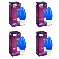 Philips LED Deco Blue 0.5W Glass Candle (Pack of 4)