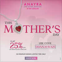 Anayra Mother's Day - Flat 25% Off on Anayra Silver Jewellery  