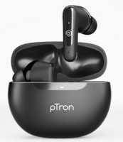 PTron Bassbuds Vibe w/ 34 Hrs Playback,Clear Calls,13mm Dynamic Drivers,Bluetooth V5.3 Bluetooth  (Black, True Wireless)