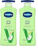 Vaseline Intensive Care, Aloe Fresh Hydrating Body Lotion, 400 ml, for Fresh, Hydrated Skin, with 100% Pure Aloe Vera Extract, for Dry, Rough Skin, for Men & Women (Pack of 2)