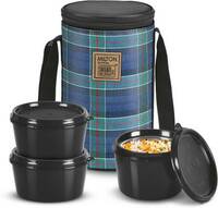 MILTON Lofty Tiffin (3 Containers,1 X 320 ml, 2 X 450 ml each) With Jacket, Navy Blue 3 Containers Lunch Box (420 ml)