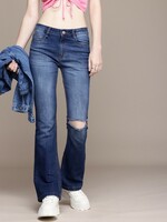 Roadster The Life Co. Women Bootcut Slash Knee Light Fade Stretchable Jeans