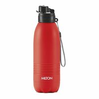 MILTON Climb 1100 Stainless Steel Sipper Water Bottle 1150 ml, Single Walled, ISI Certified I Leak Proof Lid, Rust Proof I For School, Office, Gym I Red
