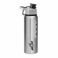 MILTON Gripper 750 Stainless Steel Water Bottle 750 ml, Single Walled, ISI Certified I Leak Proof Lid, Rust Proof I For School, Office, Gym I Silver