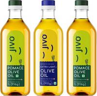 JIVO Extra Light 1L+Pomace 1L+Pomace 1L (pack of 3) 3L Olive Oil Plastic Bottle  (3 x 1 L)