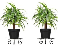 Amazon Brand - Solimo Metal Round Plant Stand and Holder | Set of 2| Indoor & Outdoor Use