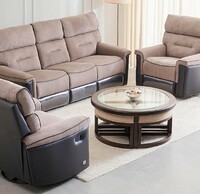 Home Centre Cristian Fabric 3+1+1 Seater Recliner Set - Brown