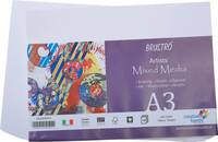BRuSTRO Mixed Media Paper Unruled A3 250 GSM Multipurpose Paper  (Set of 1, White,18 Sheets)