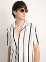 Voroxy  Men Regular Fit Striped Lapel Collar Casual Shirt