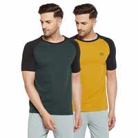 Orewa by OKANE Men's Solid Raglan Sleeves Cotton T-Shirt (Pack of 2)