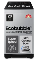 SAMSUNG 8 kg Soft Closing Door 5 star, Ecobubble,, Super Speed, Digital Inverter Fully Automatic Top Load Washing Machine Grey (WA80BG4545BYTL)