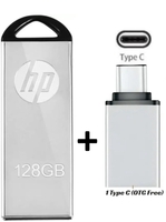 HP v220m 128 GB Pen Drive Compatible with Audio Player, Laptop, Gaming Console, Mobile, Tablet USB 2.0 Metal Case on Flipkart 