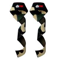 FitBox Sports Combat Lifting Straps, Powerlifting, Wrist Supporter For Deadlifting With Padded Support - Camo