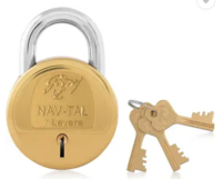 Godrej Nav-Tal 7 Levers 4 Keys Padlock  (Brass)