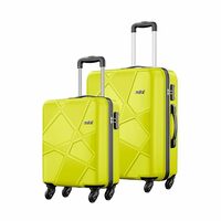 Safari Polypropylene (Pp) Pentagon Hardside Small and Medium Size Cabin & Check-in Luggage Set of 2 Suitcase Spinner Trolley Bags