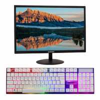 Zebion 20HD 20 Inch (50.8 Cm) Wide Led Monitor with Supporting Hdmi, Vga Input, Resolution 1600 X 900 Pixels, 17M Colors and Yama Gaming Rainbow Backliht Keyboard