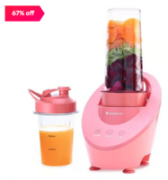 Wonderchef Magneto Automatic Blender, Smoothie & Juice Maker Portable with Sipper Jar (Coral)