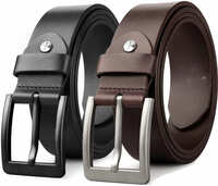 Men Black, Brown Genuine Leather Belt