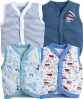 EIO Vest For Baby Boys Cotton  (Multicolor, Pack of 4) - Add 3 qty