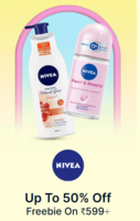 Nivea - Upto 50% Off + Freebies on Rs. 599 +