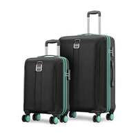  Safari Thorium Neo 8 Wheels 55 and 66 Cm Small and Medium Trolley Bags Hard Case Polycarbonate 360 Degree Wheeling System Luggage, Trolley Bags for Travel Set of 2, Suitcase for Travel, Black 