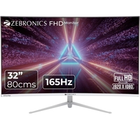 ZEBRONICS AC32FHD LED, Gaming Monitor, 32 inch (81.28cm), 300 nits, 165hz, 1800R Curved wide screen, FHD, 1080p, Wall Mountable, HDMI, DisplayPort, USB Port, Metal stand, Built-in Speakers