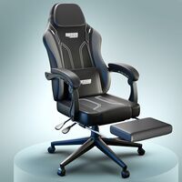 DROGO Onyx Gaming Chair with Premium PU Leather, Armrests, Adjustable Neck & Lumbar Support Pillow (Grey)