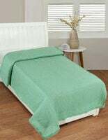 BAY6 All Season Polar Fleece Single Bed Solid Lightweight Blanket | 120 x 220 cm - Green