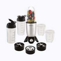 Cookwell Juicer Mixer Grinder Nutri Blender | 600 W  | 5 Jars & 3 Blades - Silver