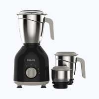 Philips Mixer Grinder | 750 W | 1.5 L | High - Grade Plastic Body | 3 SS Jar (Hl7756/01) - Black(location specific)