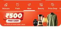Zepto 500 free cash used 50% on total order value.