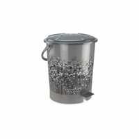 Nayasa Funk Pedal Bin - 6 Ltrs | Garbage Waste Bin With Lid and Handle | Kitchen-Bathroom Dustbin | Strong & Durable Plastic | Grey 