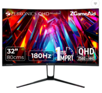 ZEBRONICS 81.28 cm (32 inch) Curved Quad HD VA Panel Display Gaming Monitor