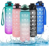 Water Bottle 1 L with Motivational Time Marker, 1000 ml Bottle Plastic, pack of 1 (Apply 40rs off coupon)